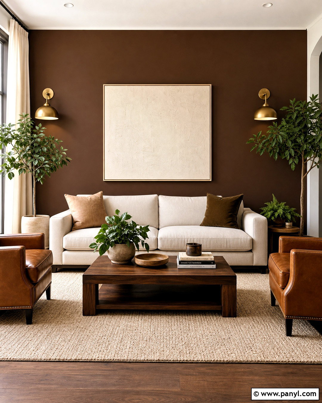 Chocolate Brown Living Room Accent Wall - 20 brown accent wall ideas