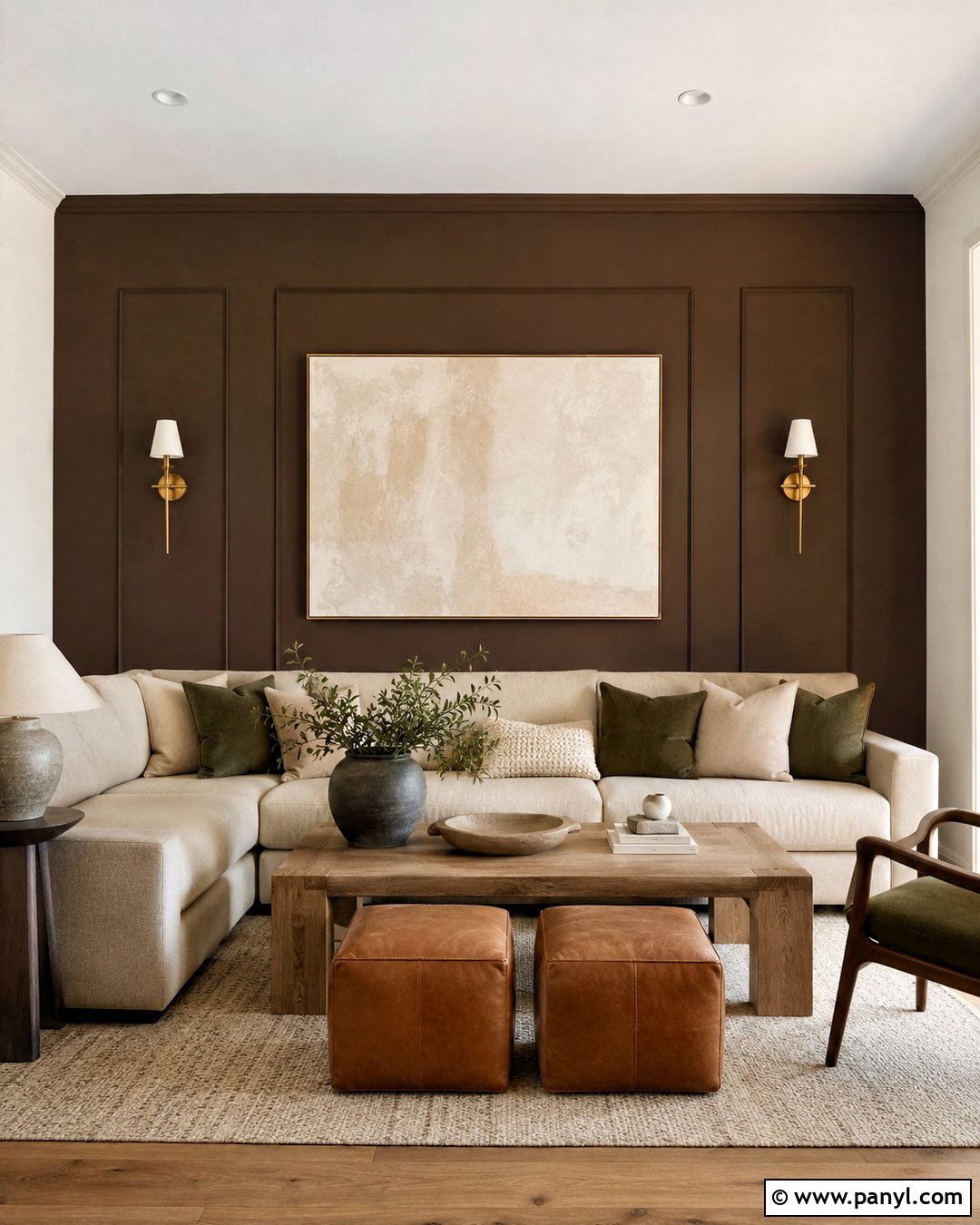 Chocolate Brown Living Room Accent Wall - 20 paint living room ideas accent walls