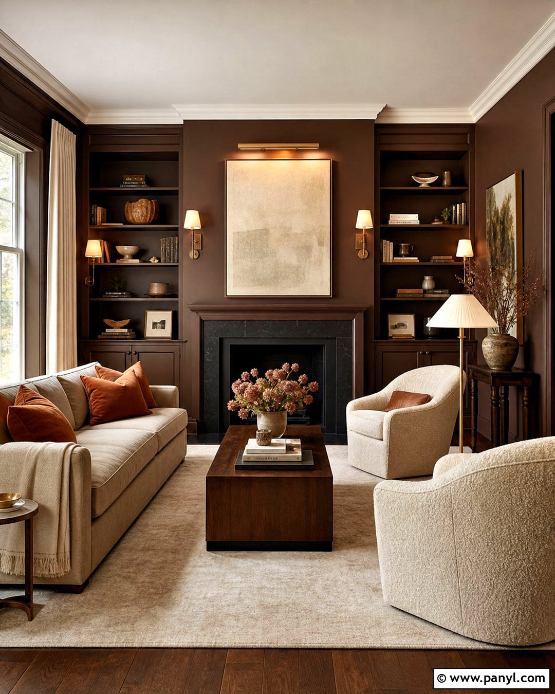 Chocolate Brown Living Room Paint Color - 20 cozy living room paint colors