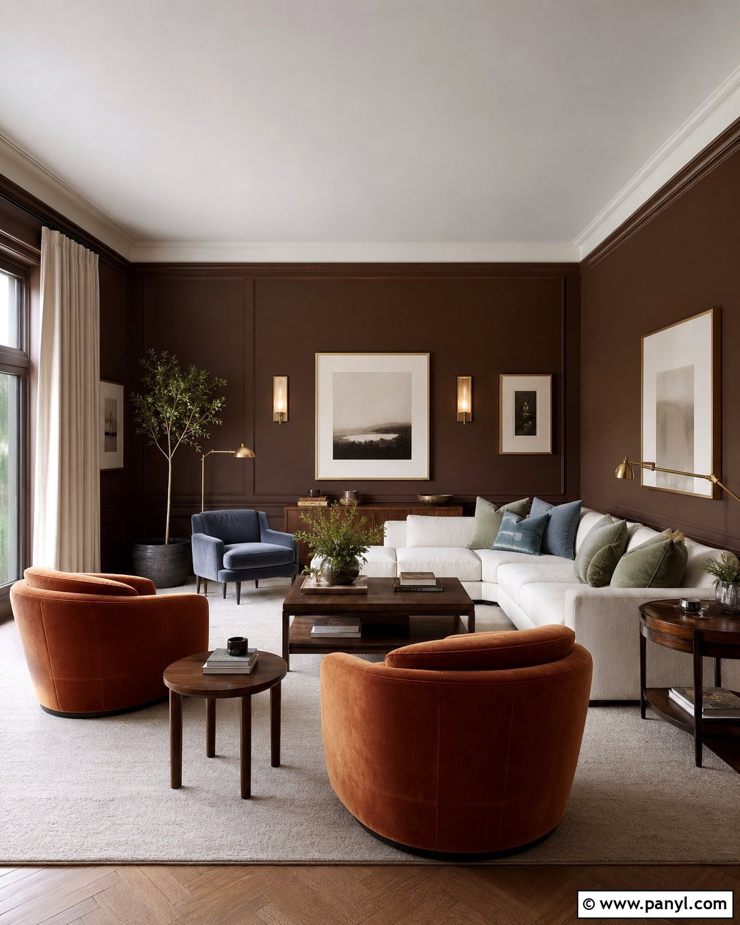 Chocolate Brown Living Room Wall Color - 30 Interior Wall Colors Living Room Ideas