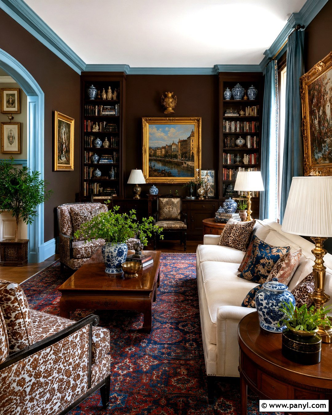 Chocolate Brown Living Room Walls - 20 Maximalist Wall Color Ideas