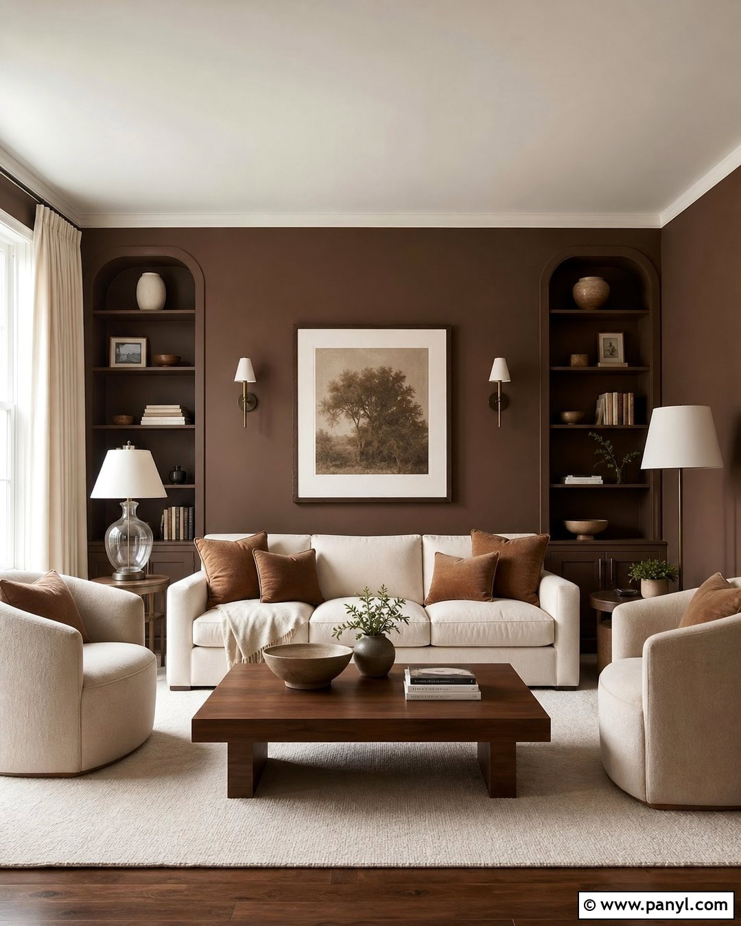 Chocolate Brown Living Room Walls - 25 Wall Colors Living Room Ideas