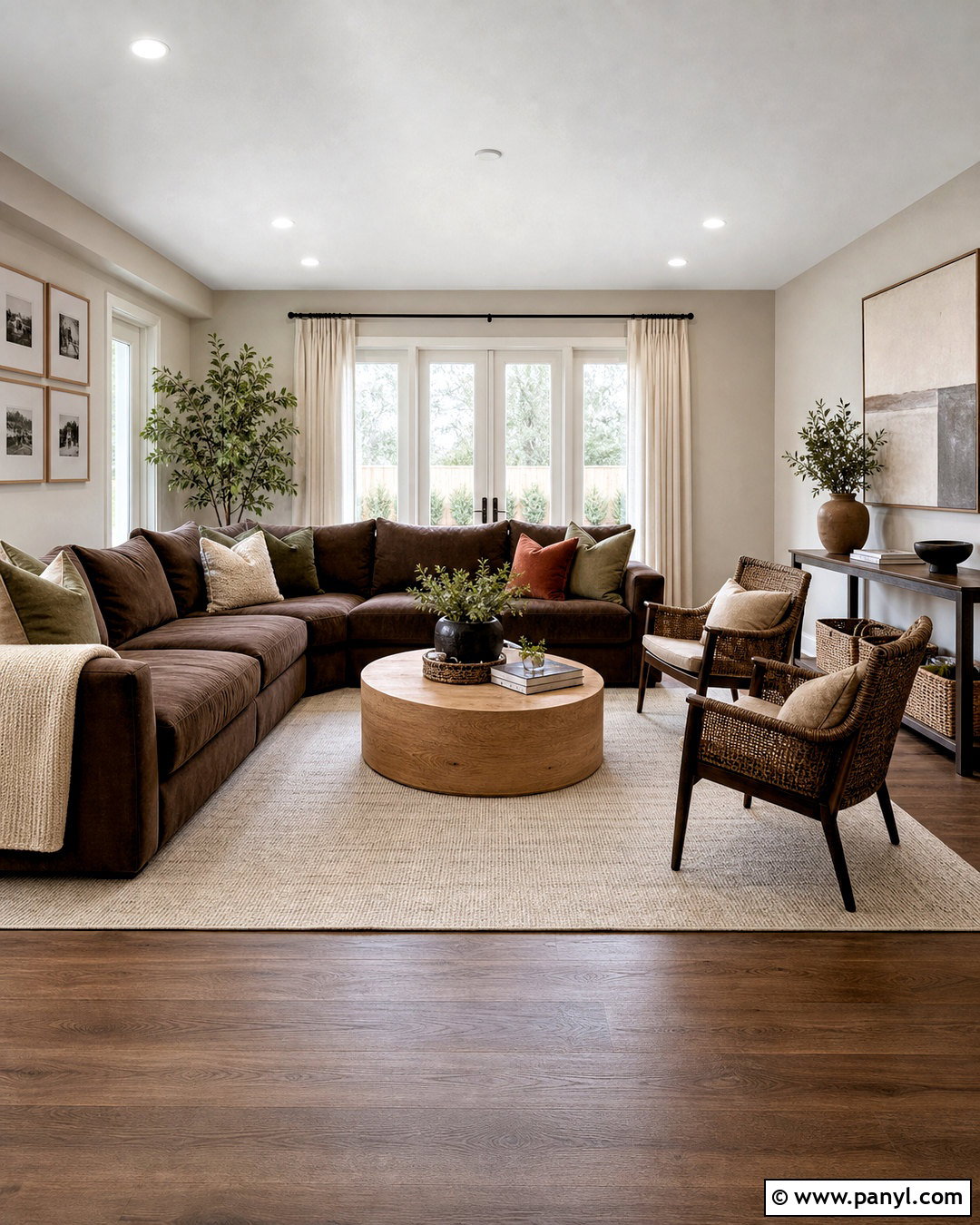 Chocolate Brown Living Room With Sectional - 20 chocolate brown living room ideas