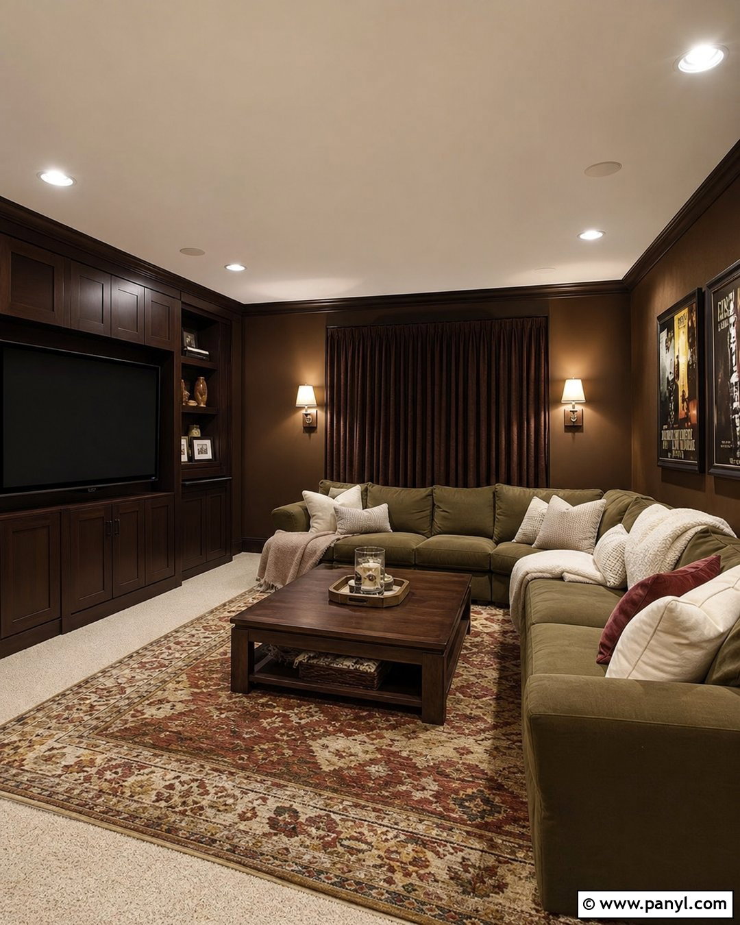 Chocolate Brown Media Room Walls - 35 Chocolate Brown Walls