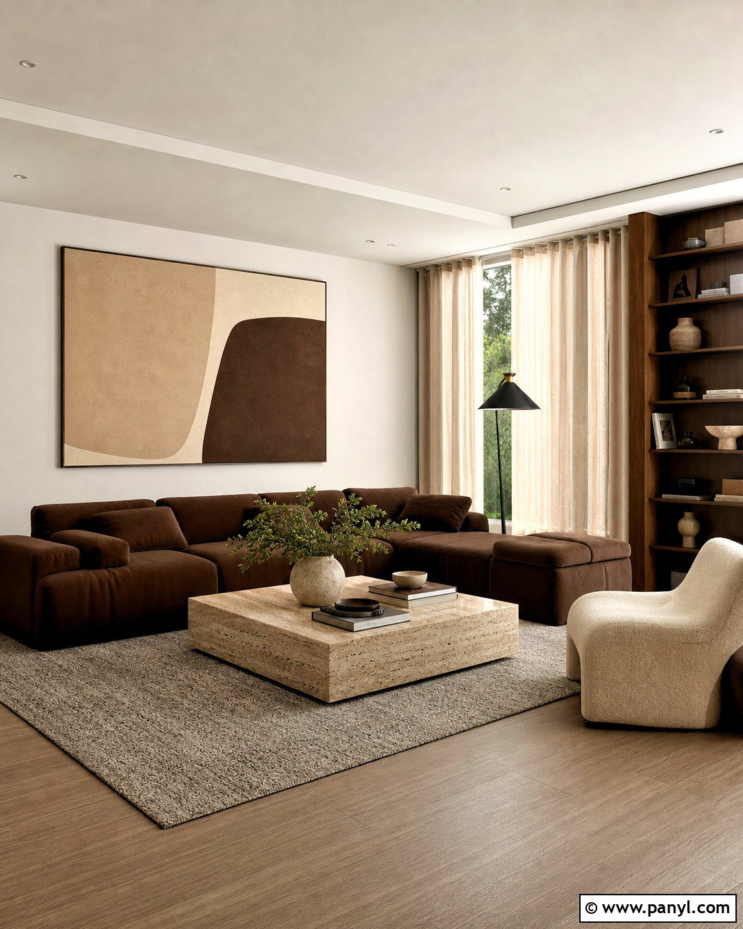 Chocolate Brown Modern Living Room - 20 chocolate brown living room ideas