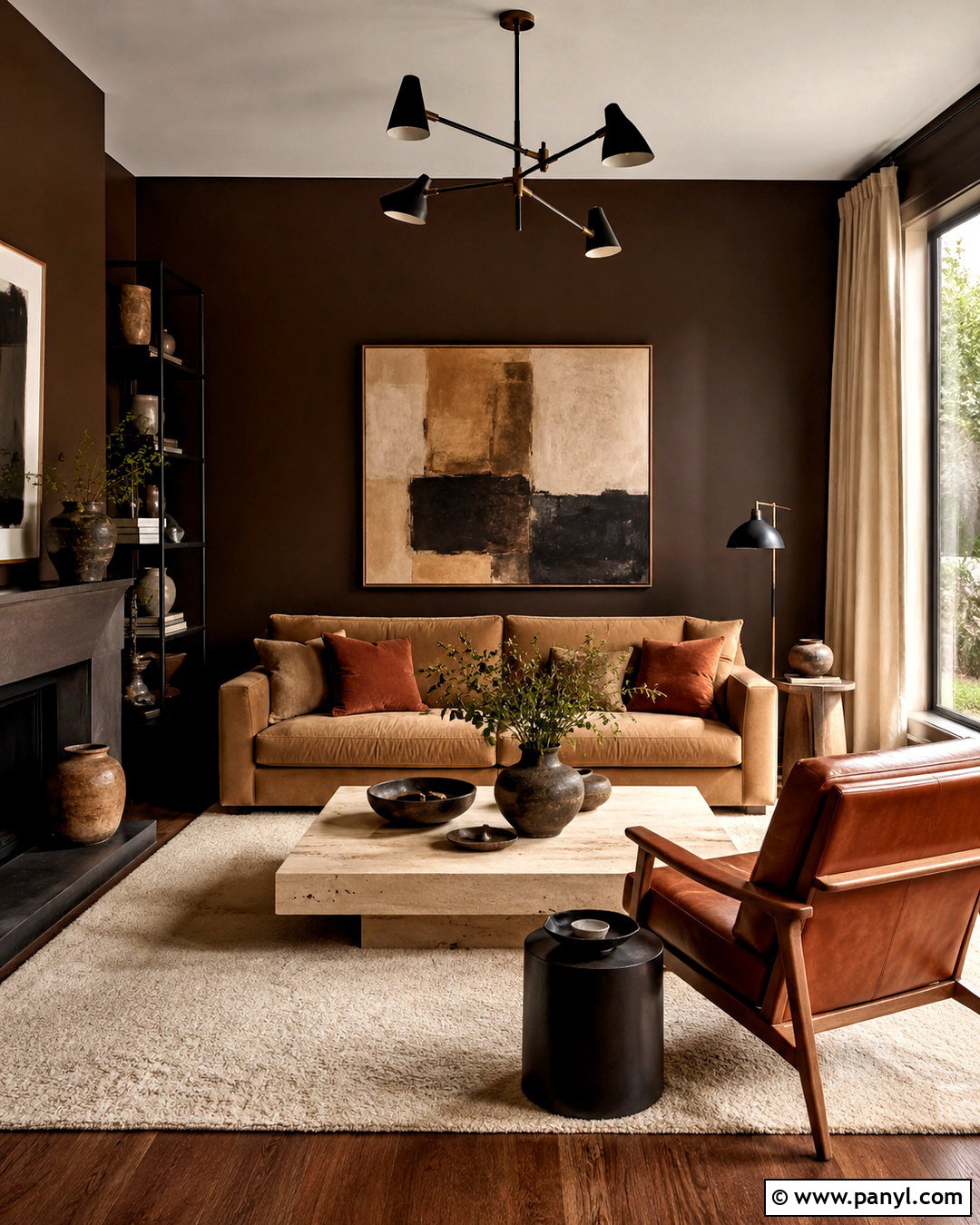 Chocolate Brown Moody Living Room - 20 moody living room ideas