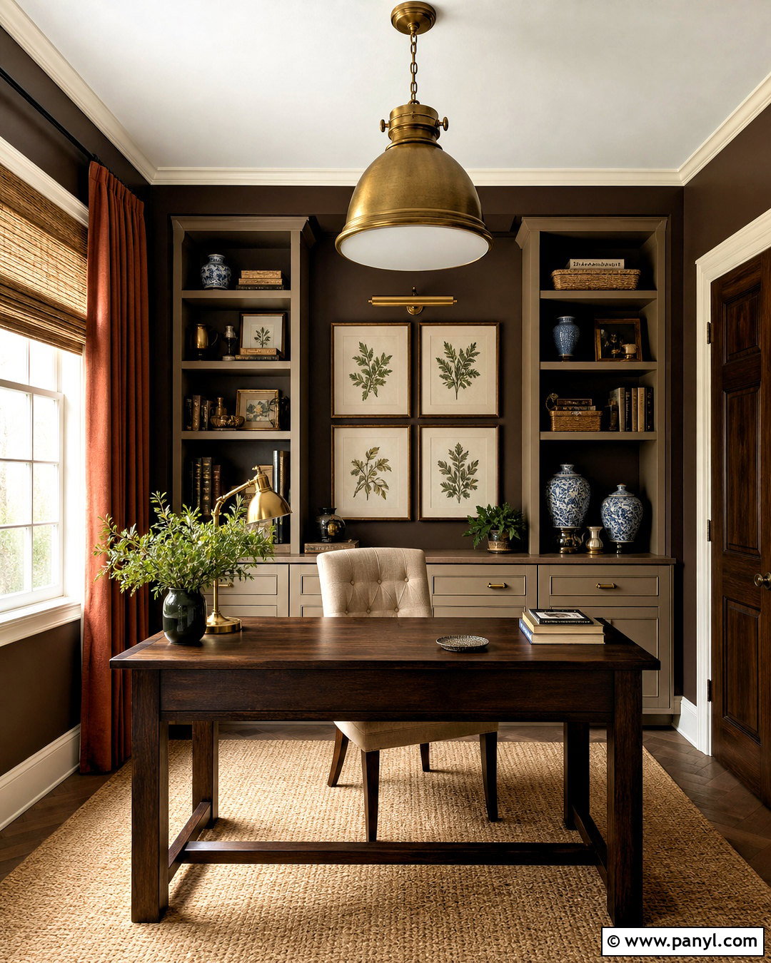 Chocolate Brown Office Paint - 20 moody office paint colors