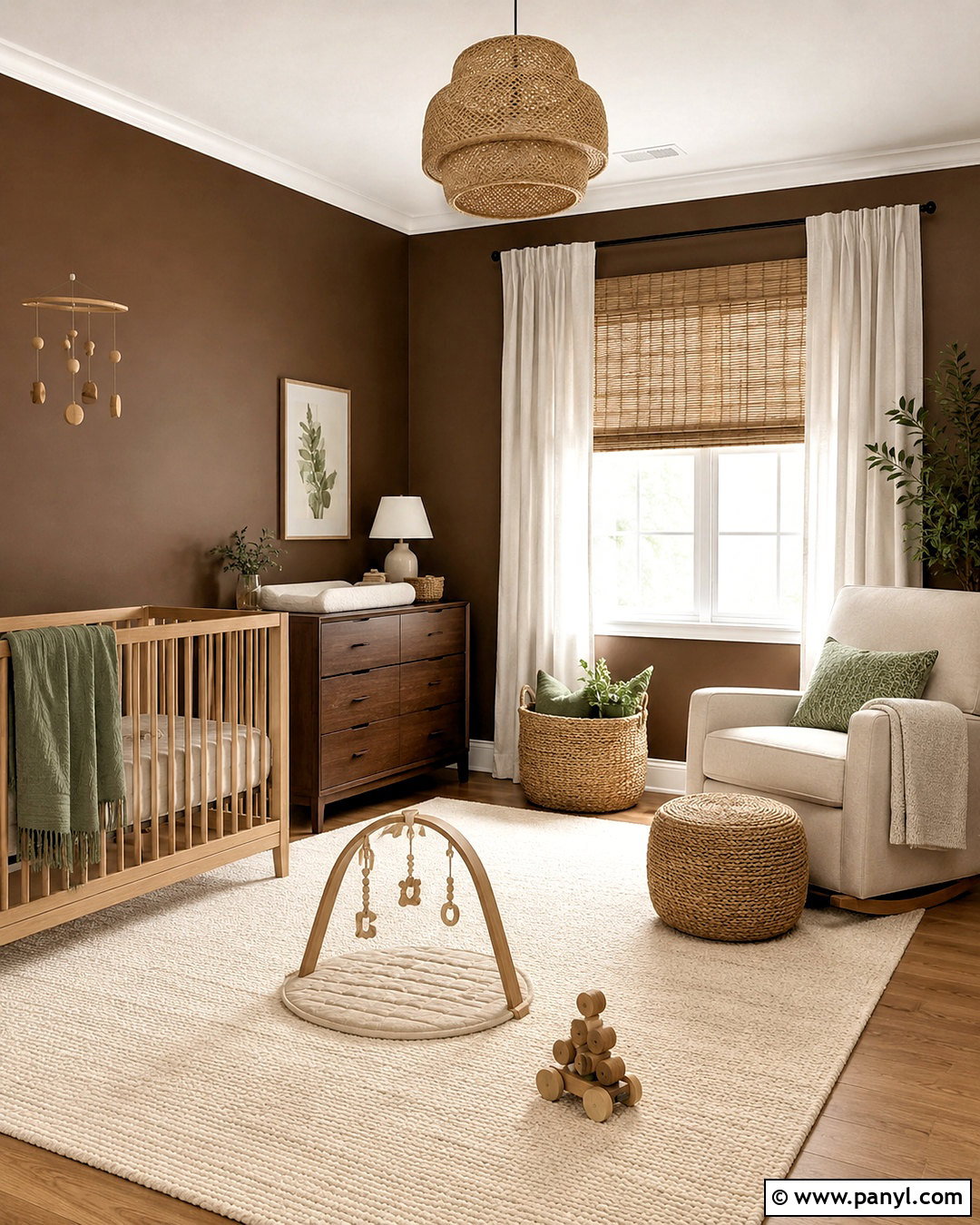 Chocolate Brown Organic Nursery - 20 dark baby nursery ideas