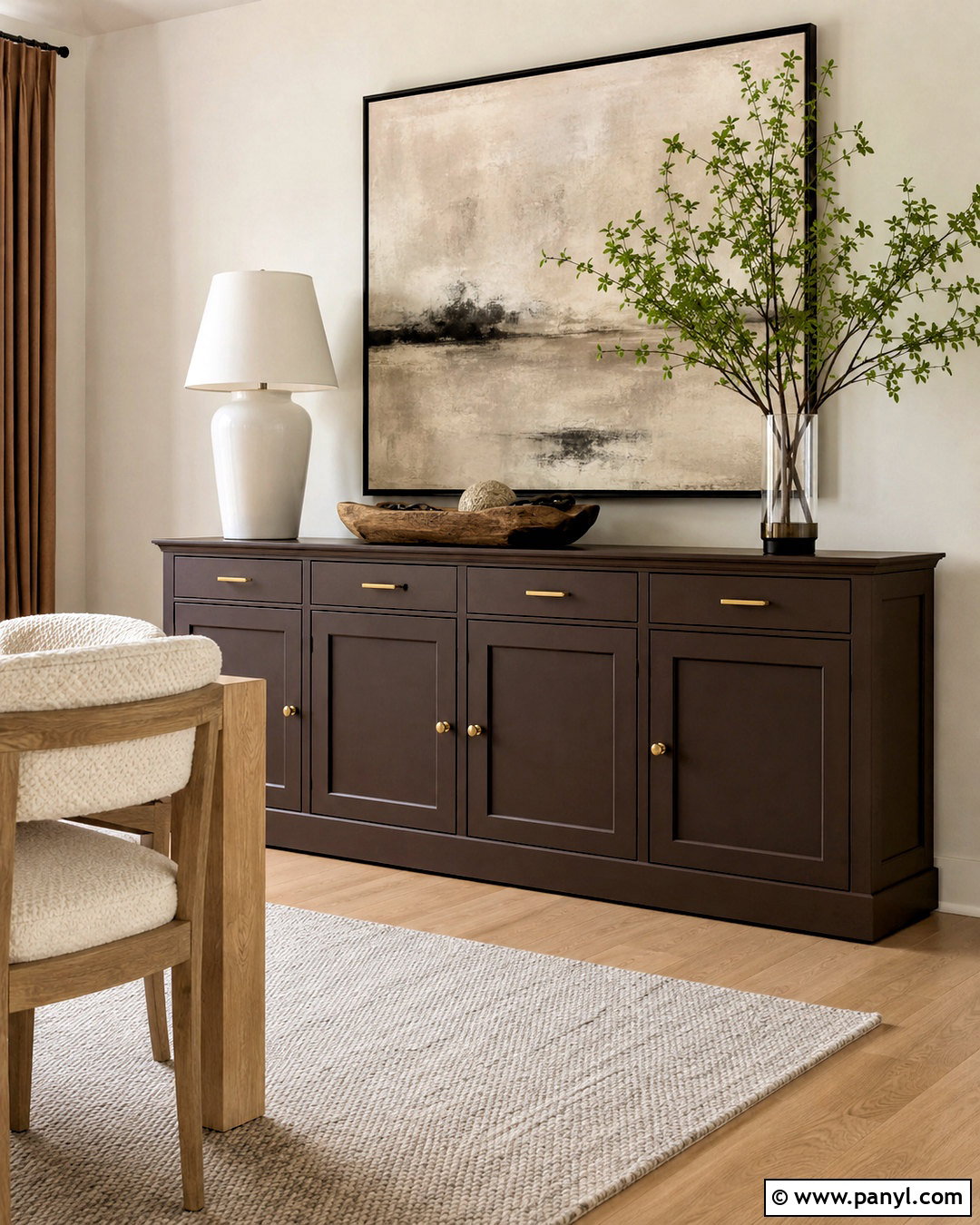 Chocolate Brown Painted Buffet - 20 painted buffet ideas