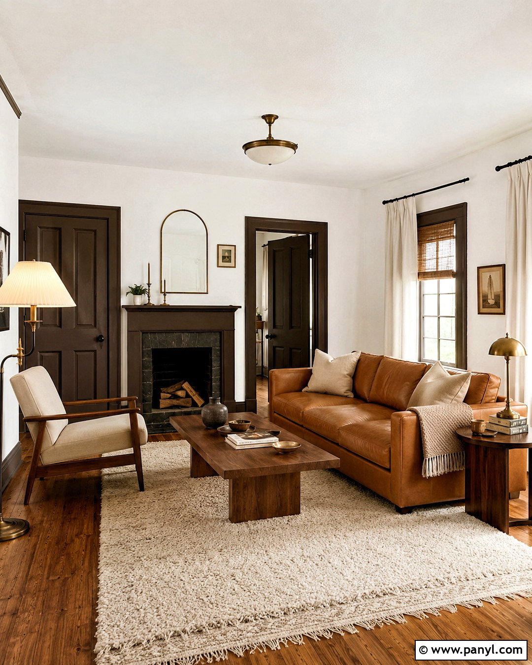 Chocolate Brown Painted Skirting With White Walls - 20 White Walls Painted Skirting Ideas