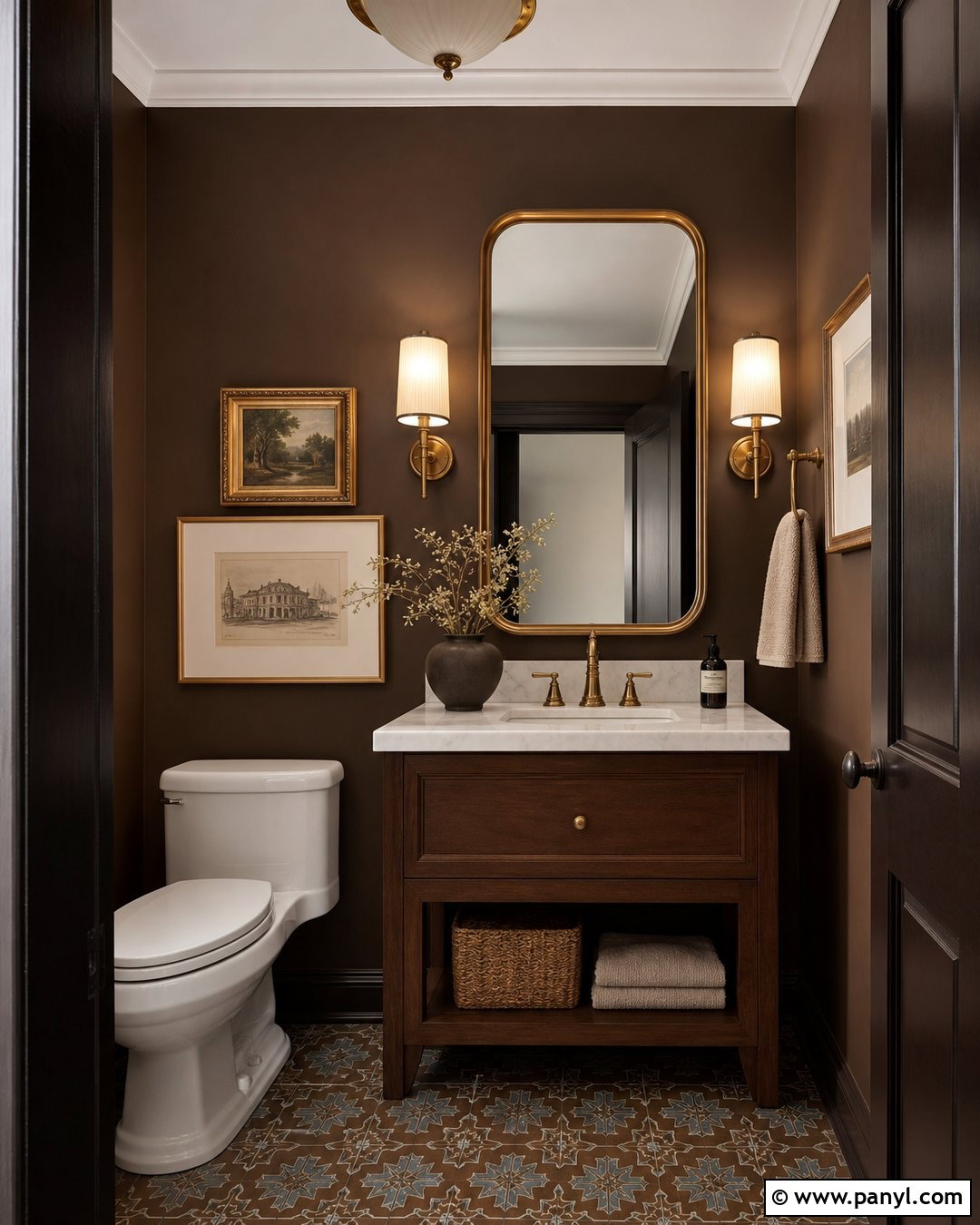 Chocolate Brown Powder Room Walls - 35 Chocolate Brown Walls