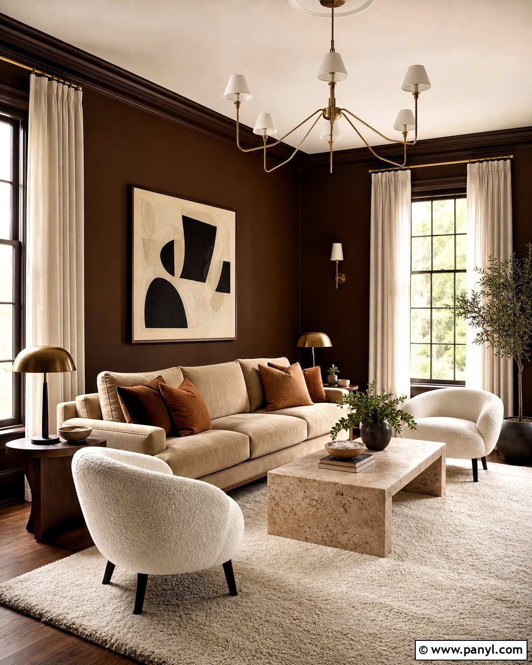 Chocolate Brown Sitting Room - 20 sitting room colour ideas