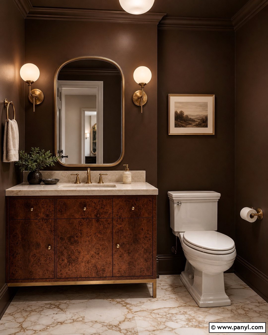 Chocolate Brown Small Bathroom Walls - 25 Small Bathroom Wall Color Ideas