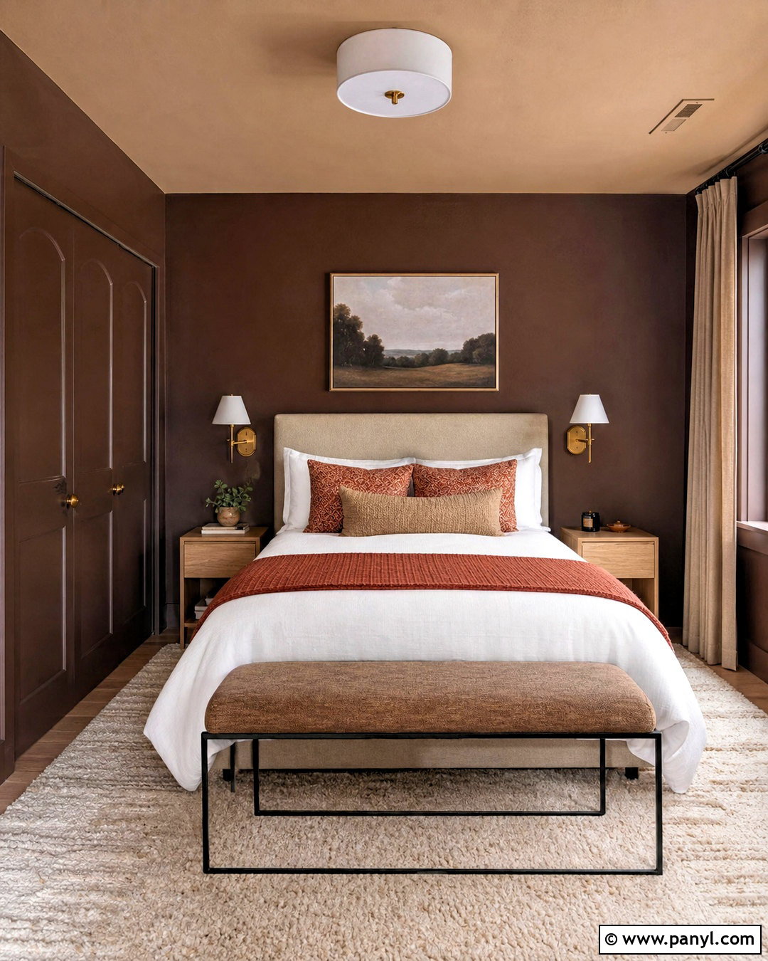 Chocolate Brown Small Bedroom - 20 bedroom paint ideas for small rooms