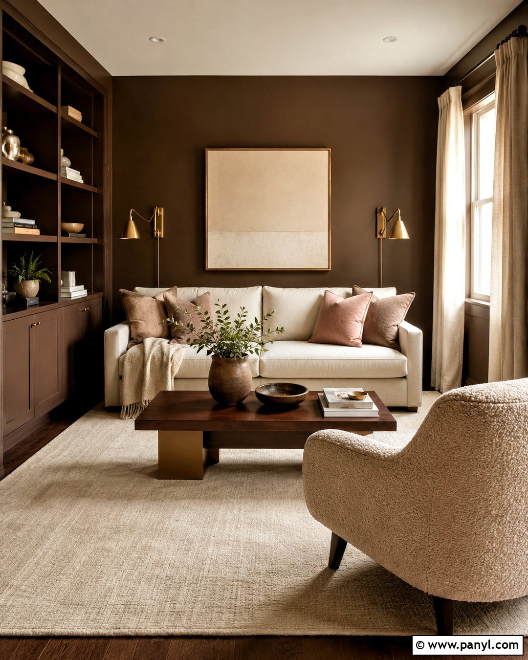 Chocolate Brown Small Living Room - 20 Wall Colours For Small Living Room Ideas