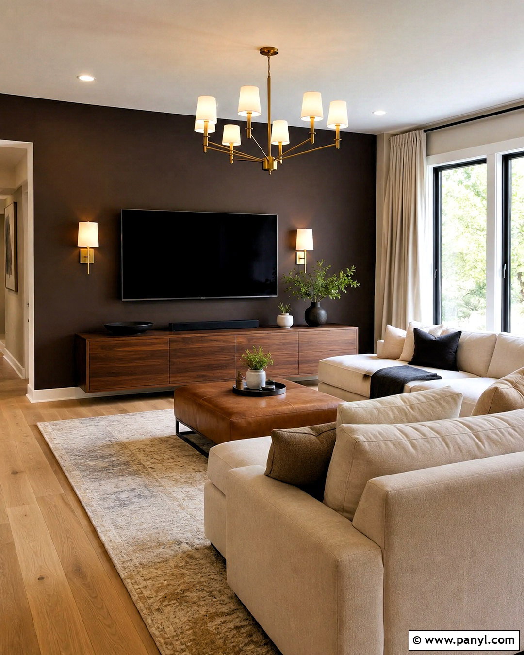Chocolate Brown TV Wall - 20 Wall Paint For Tv Wall Ideas