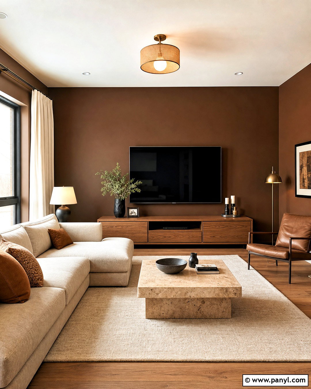 Chocolate Brown TV Wall - 20 tv wall color ideas living room ideas