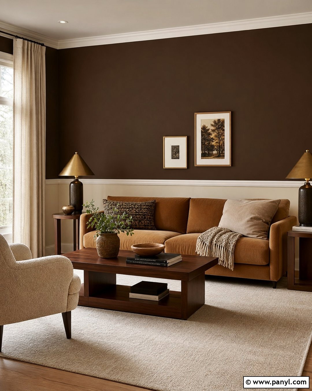 Chocolate Brown Top Half With Ivory Walls - 20 Dark Paint Top Half Of Wall Ideas