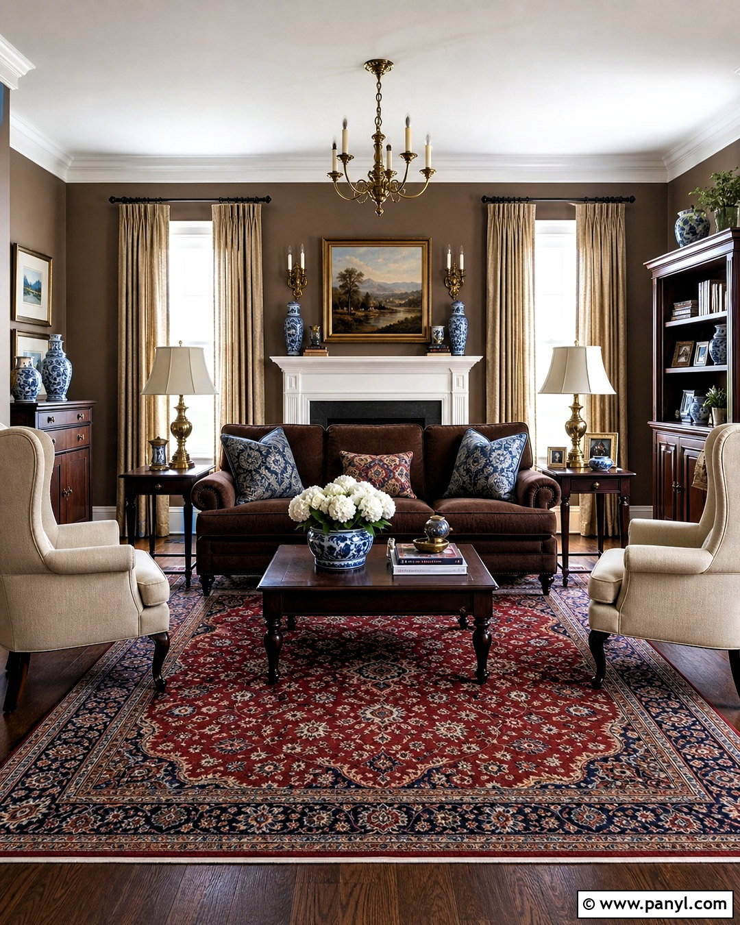 Chocolate Brown Traditional Living Room - 20 chocolate brown living room ideas