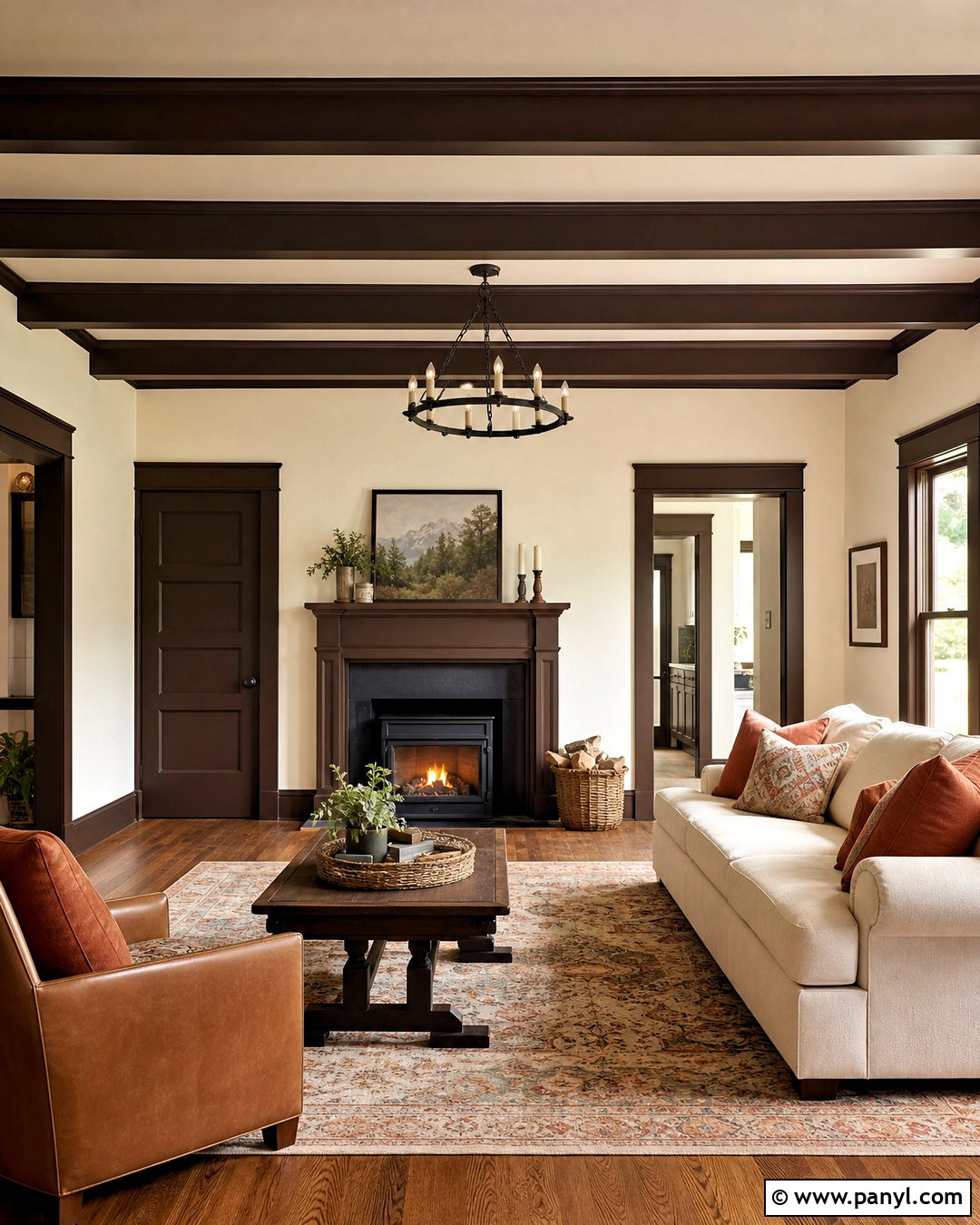 Chocolate Brown Trim With Cream Walls - 20 trim paint color ideas