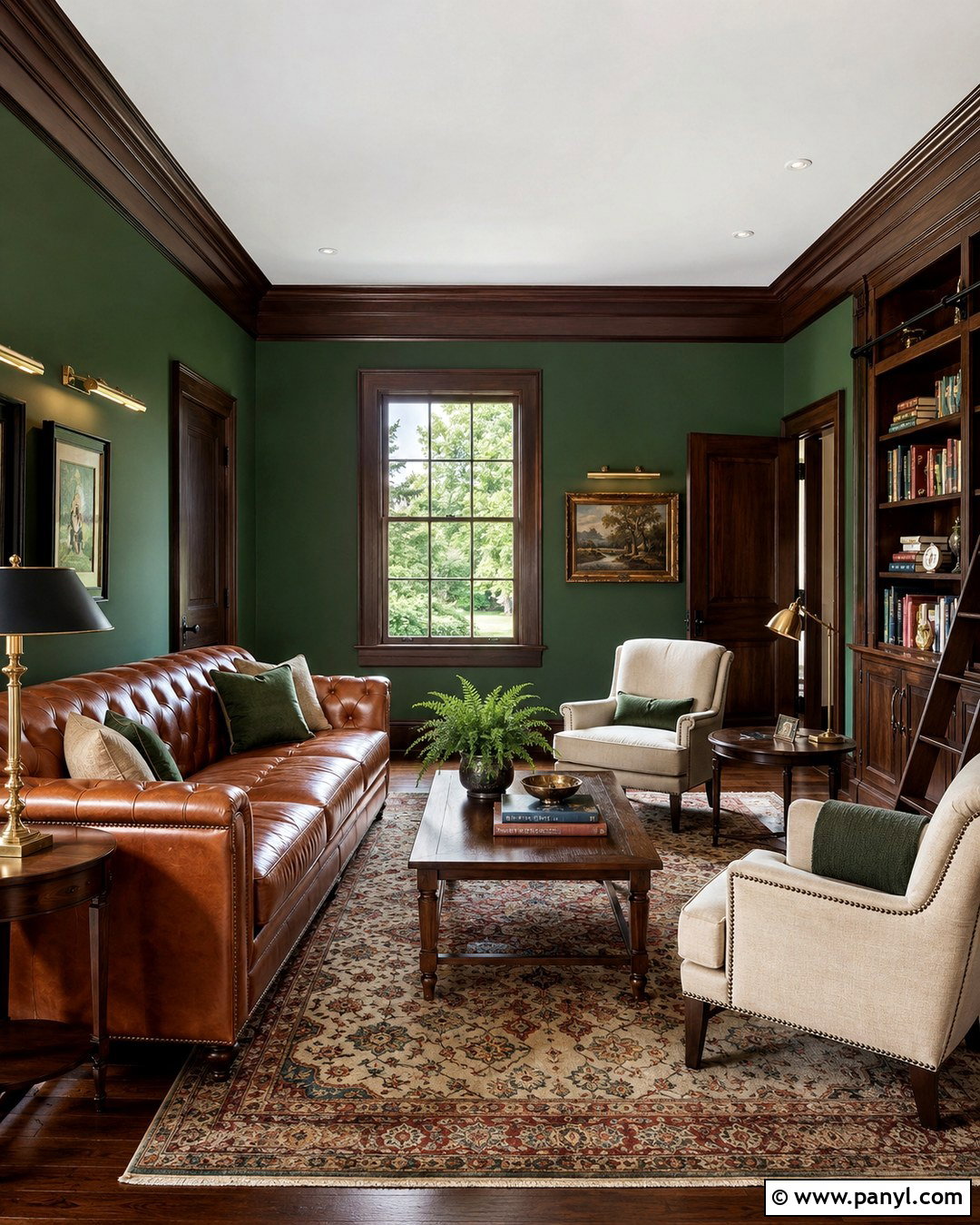 Chocolate Brown Trim With Green Walls - 20 Trim Colors For Green Walls