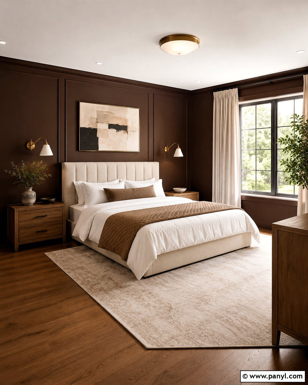 Chocolate Brown Wall Bedroom - 20 brown wall bedroom ideas