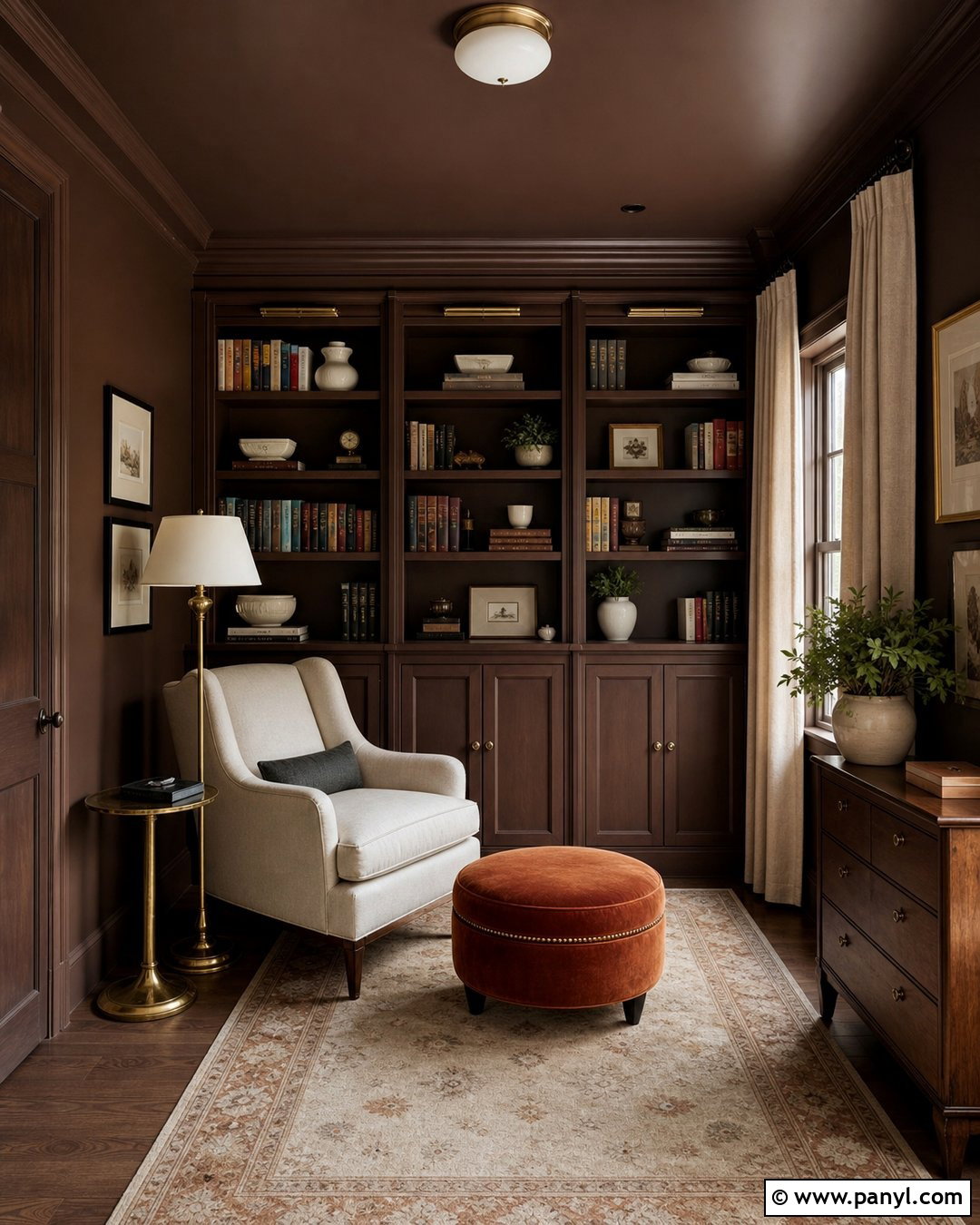Chocolate Brown Wall Color For Small Library - 30 small room wall color ideas