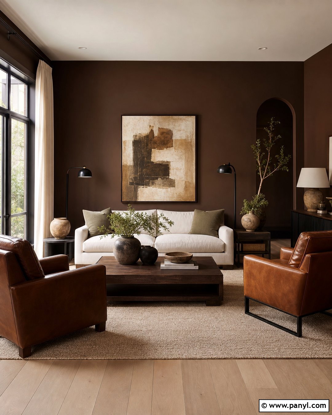 Chocolate Brown Wall Color Living Room - 30 Moody Wall Color Ideas