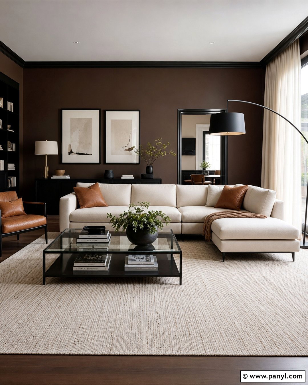 Chocolate Brown Walls With Black Accents - 35 Chocolate Brown Walls