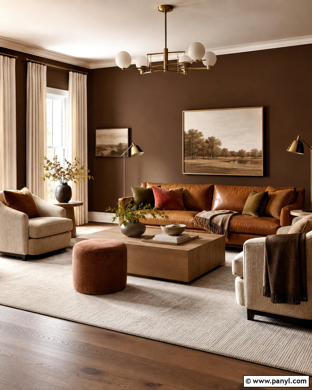Chocolate Brown Walls With Brown Furniture - 20 living room paint color ideas with brown furniture ideas