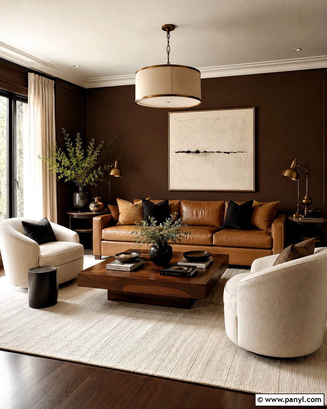 Chocolate Brown Walls With Brown Sofa - 20 Wall Color For Brown Sofa Ideas