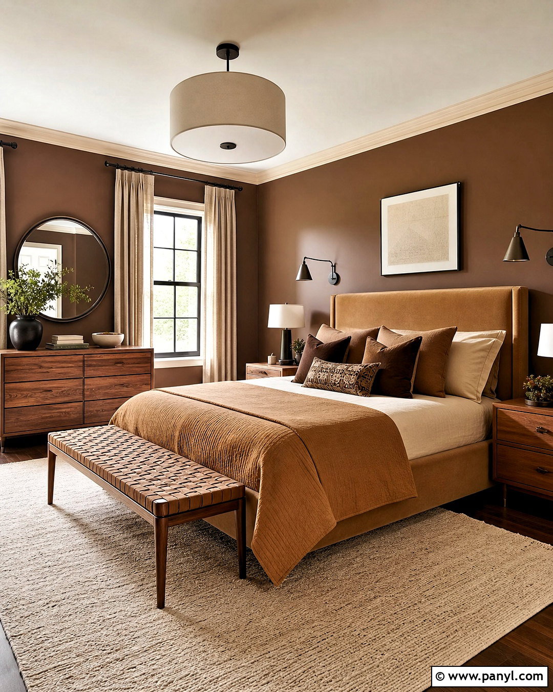 Chocolate Brown Walls With Caramel Layers - 20 chocolate brown walls bedroom ideas