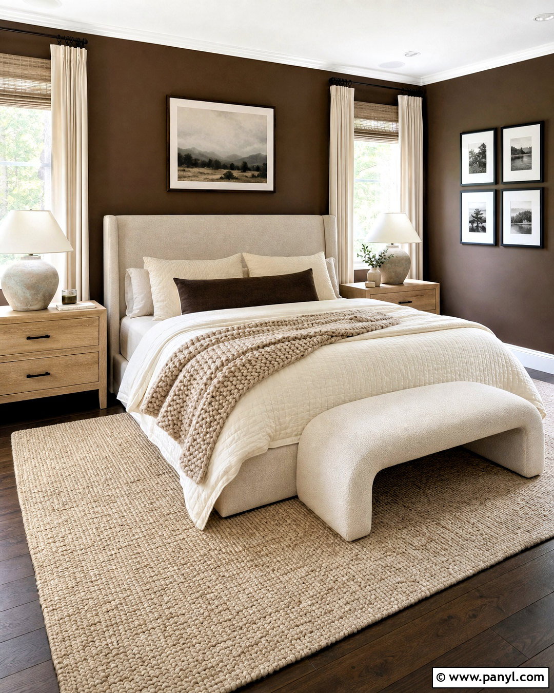 Chocolate Brown Walls With Cream Bedding - 20 chocolate brown walls bedroom ideas