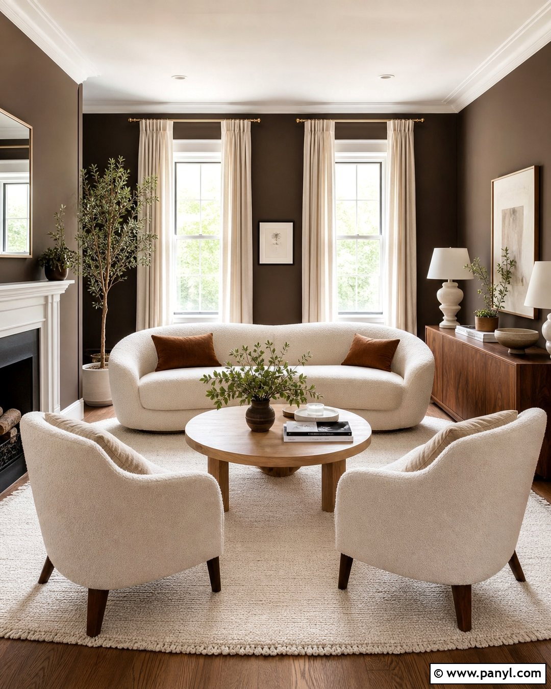 Chocolate Brown Walls With Cream Furniture - 35 Chocolate Brown Walls