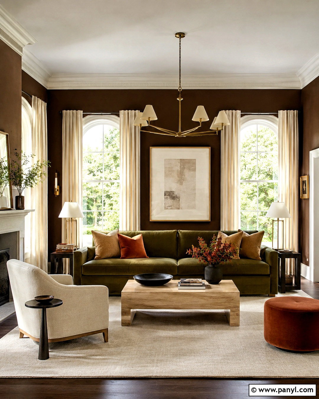Chocolate Brown Walls With Olive Green Couch - 20 Wall Color For Olive Green Couch Ideas