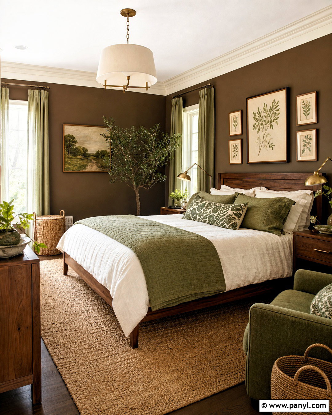 Chocolate Brown Walls With Sage Green Accents - 20 chocolate brown walls bedroom ideas
