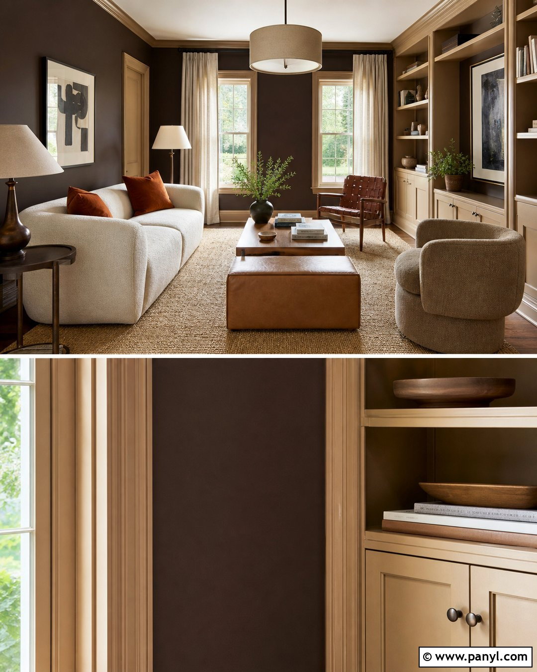 Chocolate Brown Walls With Tan Trim - 25 Painted Baseboards And Trim Wall Colors
