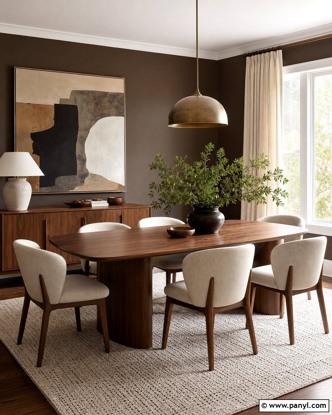 Chocolate Brown Walls With Walnut Furniture - 35 Chocolate Brown Walls