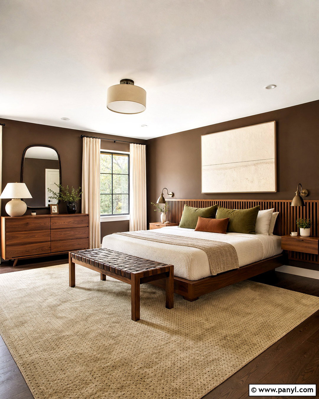 Chocolate Brown Walls With Walnut Furniture - 20 chocolate brown walls bedroom ideas