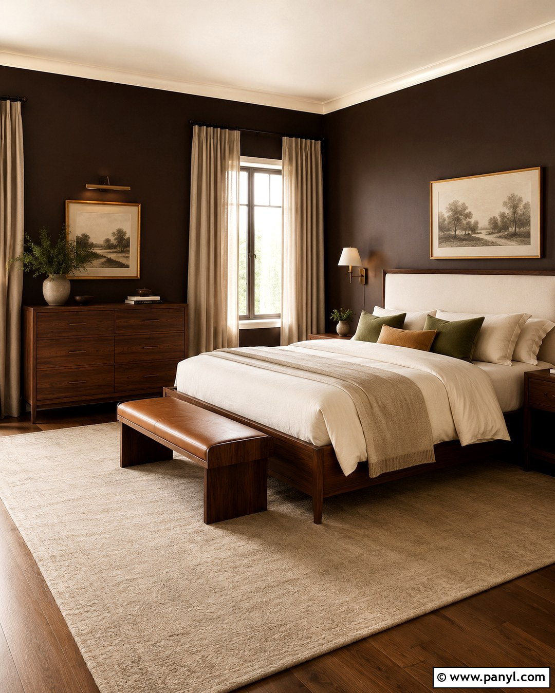 Chocolate Brown Walls With Walnut Furniture - 20 Best Wall Color For Walnut Furniture Ideas