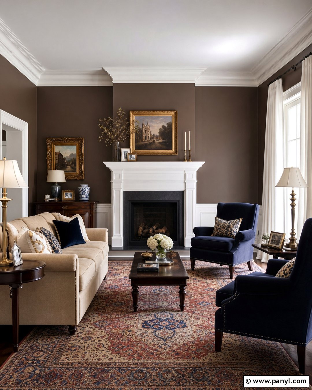 Chocolate Brown Walls With White Trim - 35 Chocolate Brown Walls