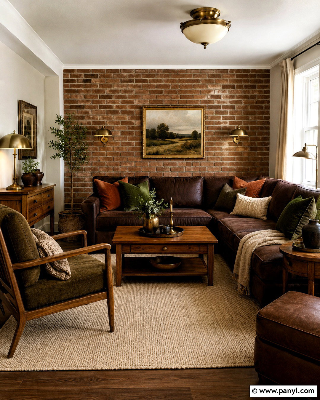 Chocolate Brown With A Brick Wall - 20 What Color Goes With Brick Wall Ideas