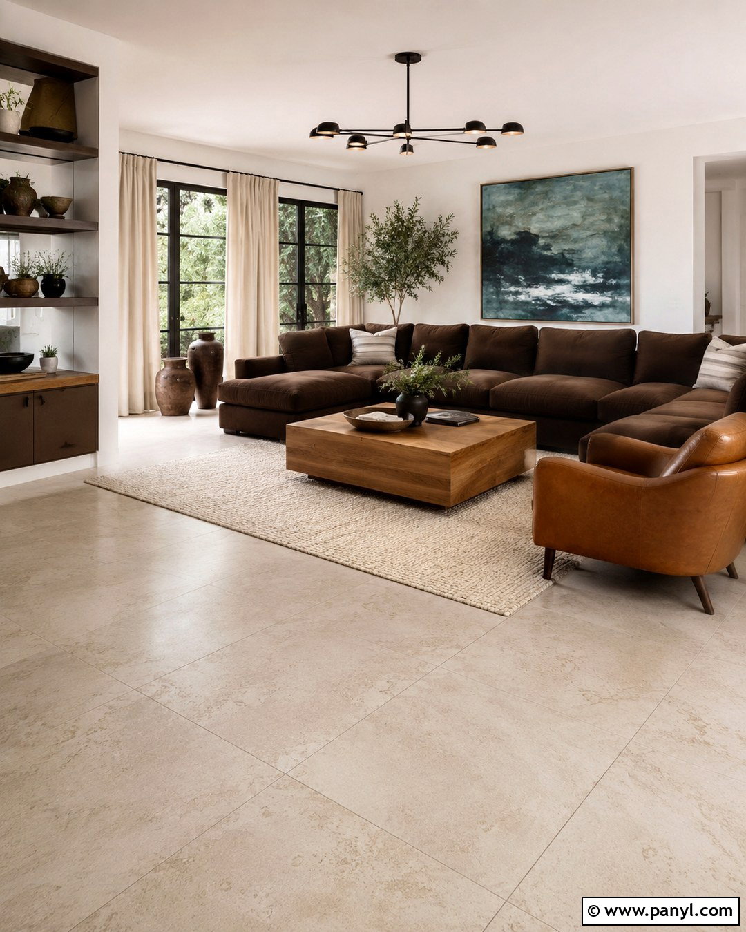 Chocolate Brown With Beige Tile - 20 Colors That Go With Beige Tile Ideas