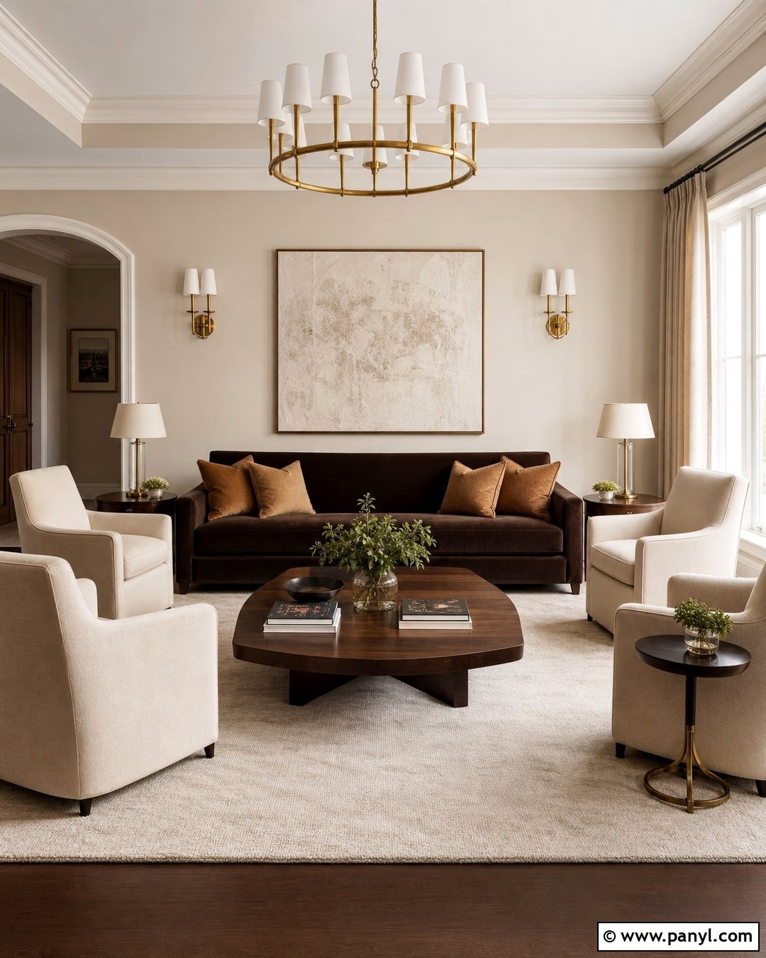 Chocolate Brown With Beige Walls - 20 Colours That Go With Beige Walls