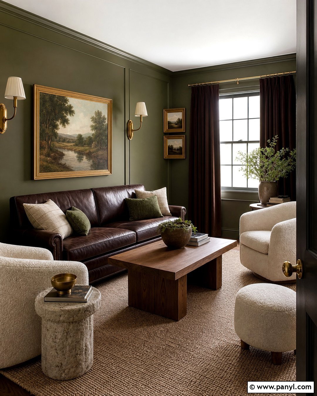 Chocolate Brown With Olive Green Walls - 20 Colors That Go With Olive Green Walls