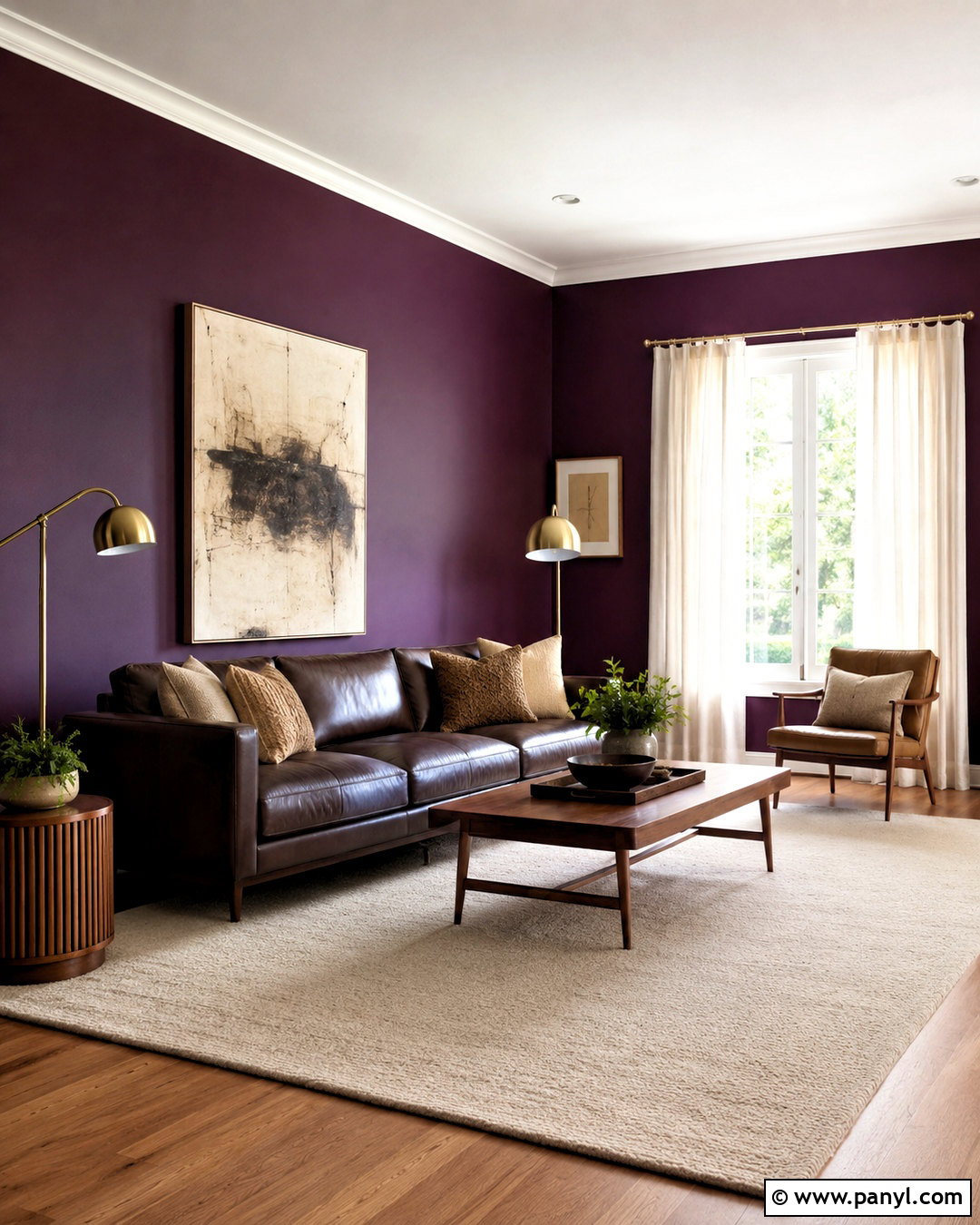 Chocolate Brown With Purple Walls - 20 colors that go with purple walls