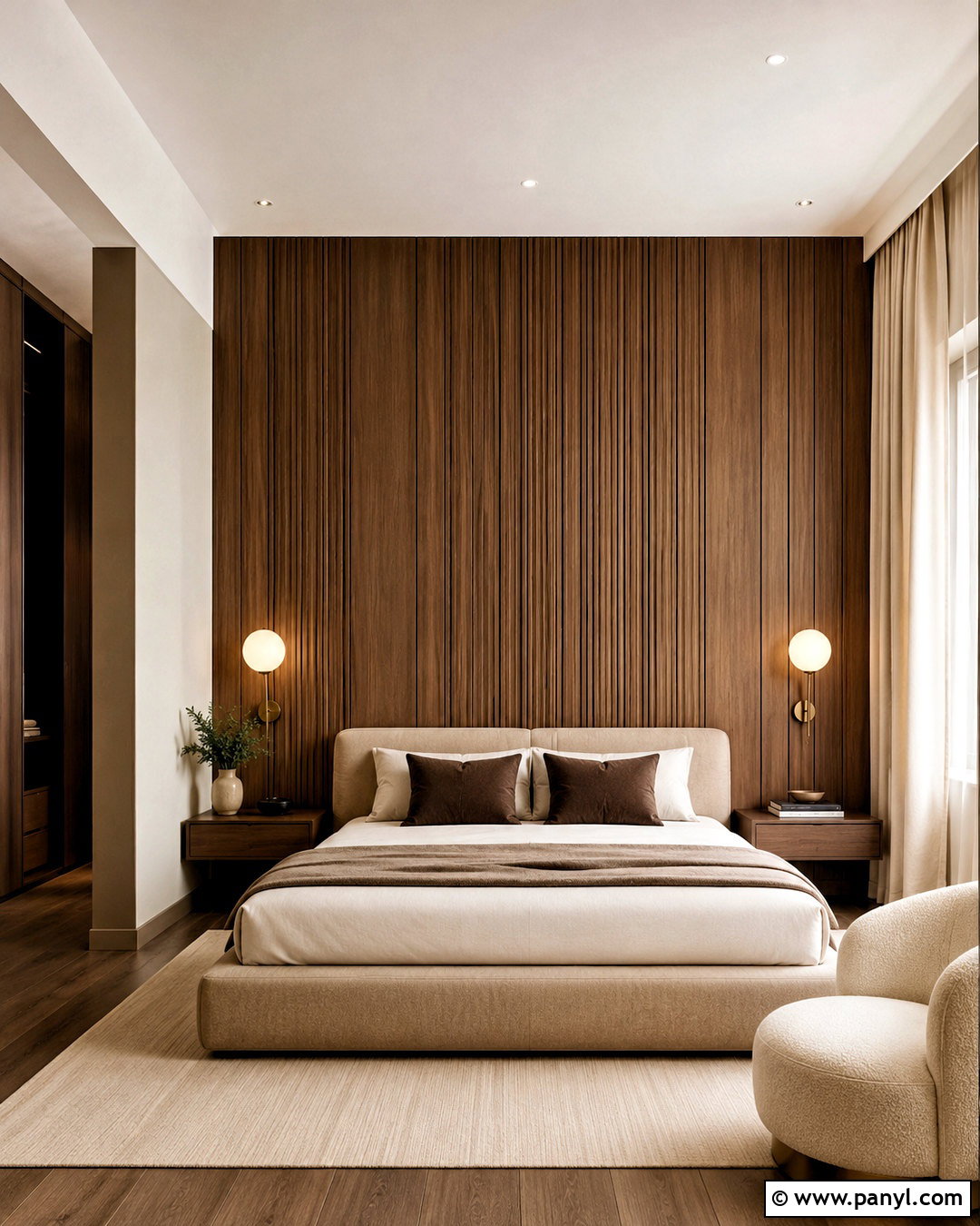 Chocolate Brown Wood Panel Bedroom - 20 chocolate brown bedroom ideas