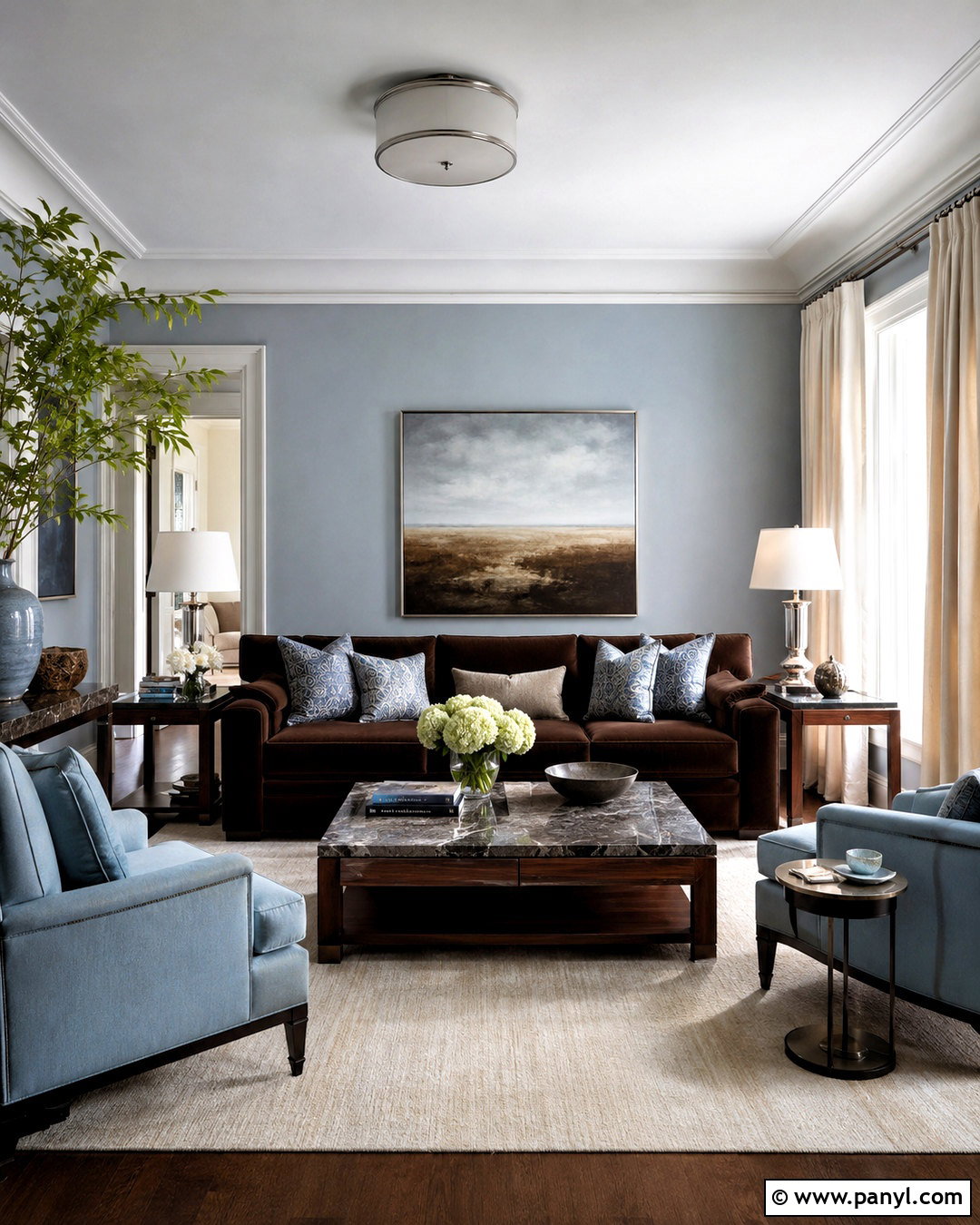 Chocolate Brown and Powder Blue Color Palette - 20 luxe color palette ideas