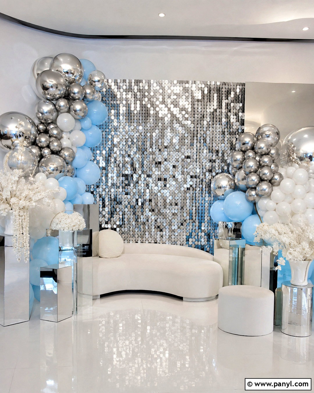 Chrome Shimmer Metallic Backdrop - 20 metallic backdrop ideas