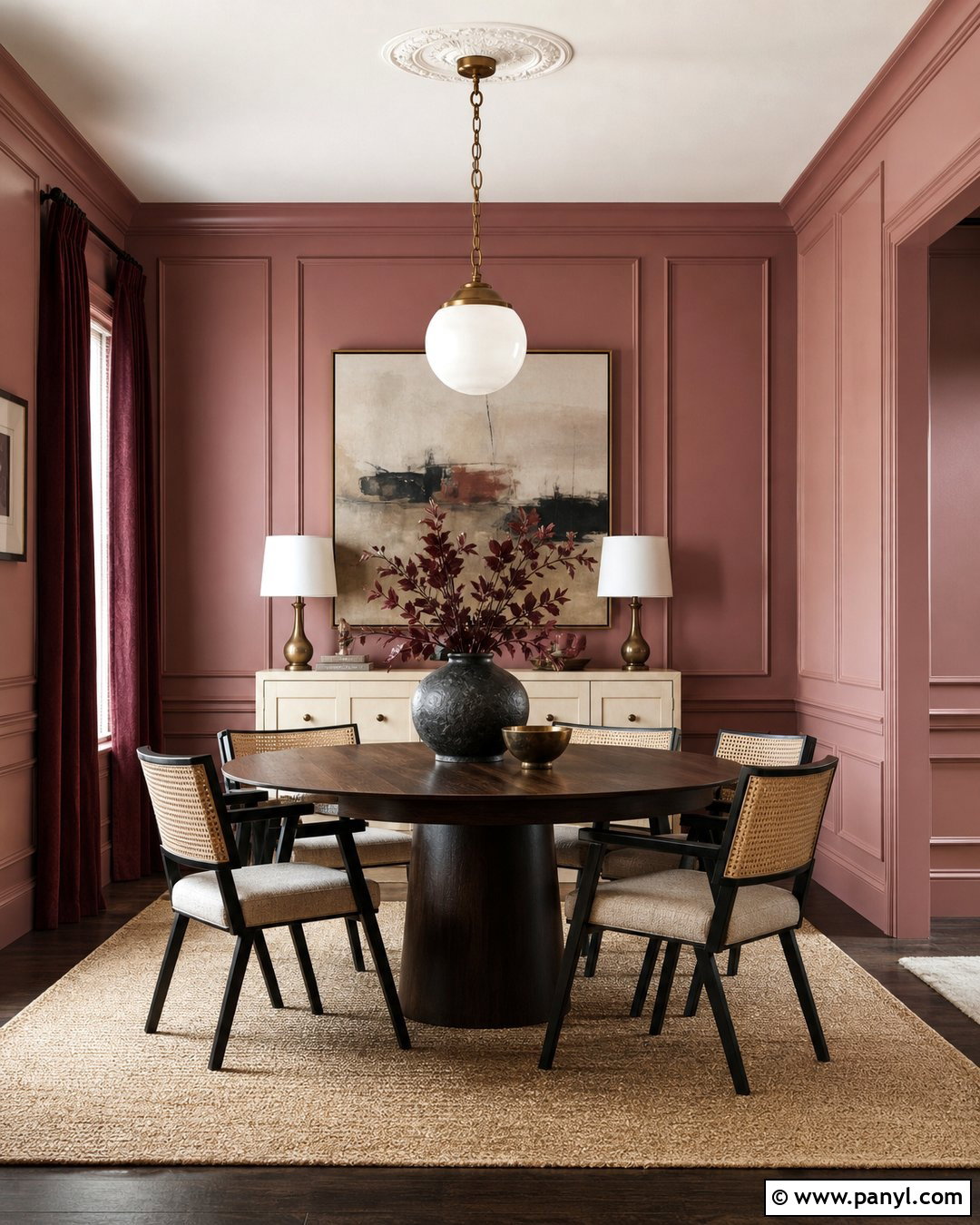 Cinder Rose Dining Room With Wall Molding - 35 cinder rose farrow and ball ideas